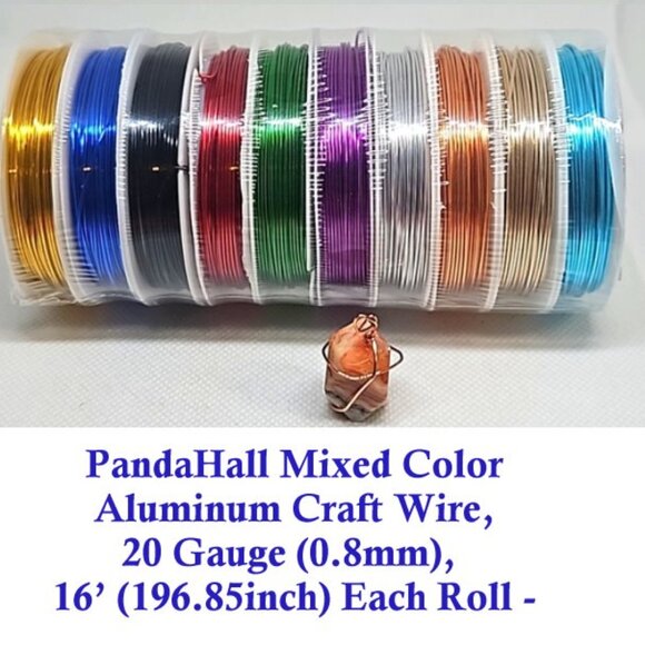 PandaHall Mixed Color Aluminum Craft Wire, 20 Gauge (0.8mm), 16’ (196.85inch - Picture 1 of 4